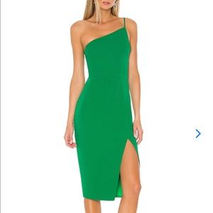 Lovers + Friends Green Lazo MIDI Dress